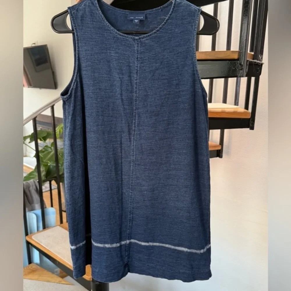 J.Jill Pure Jill Women's Indigo Blue 100% Cotton Sleeveless Tunic Top S - Picture 1 of 6